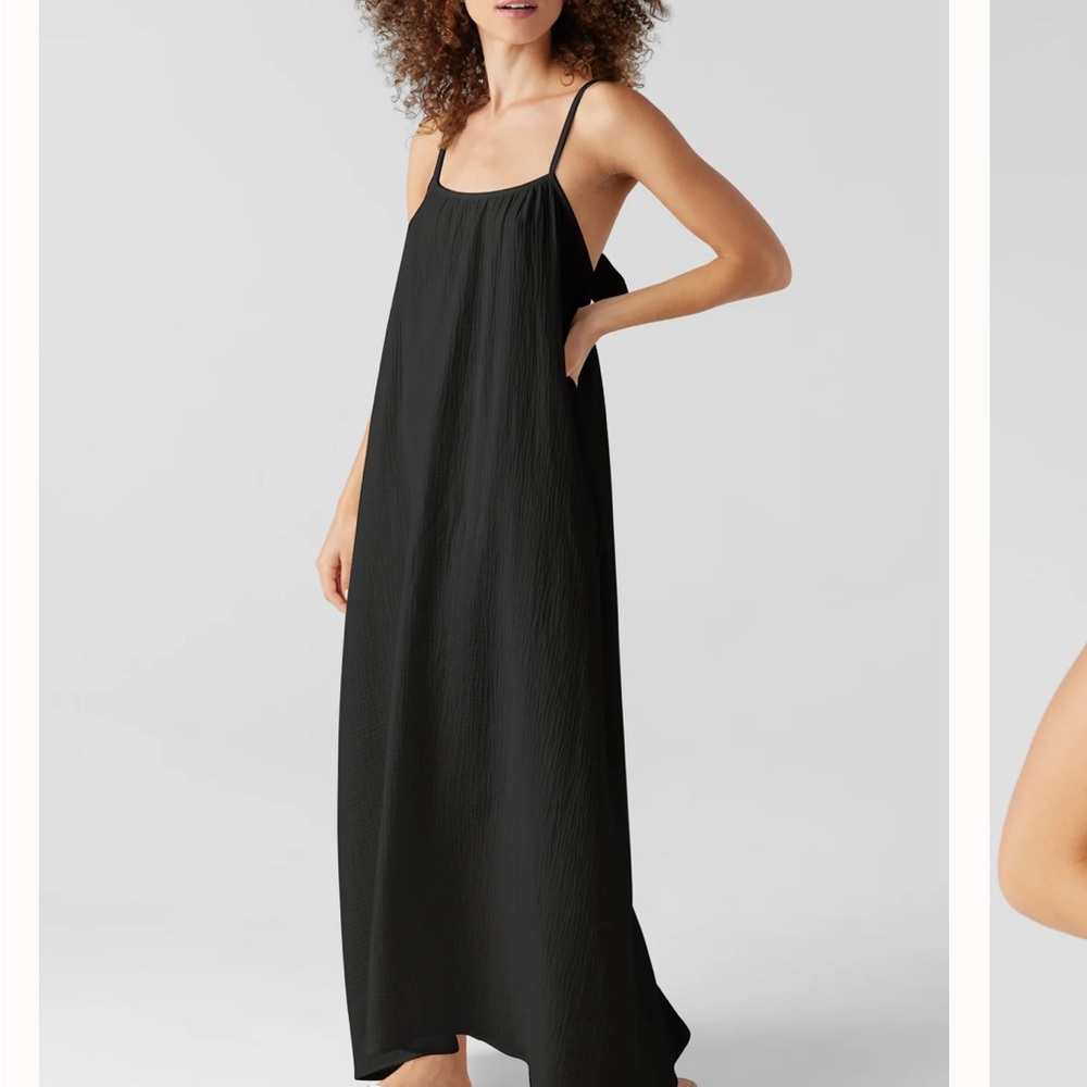 GAUZY MAXI DRESS BLACK